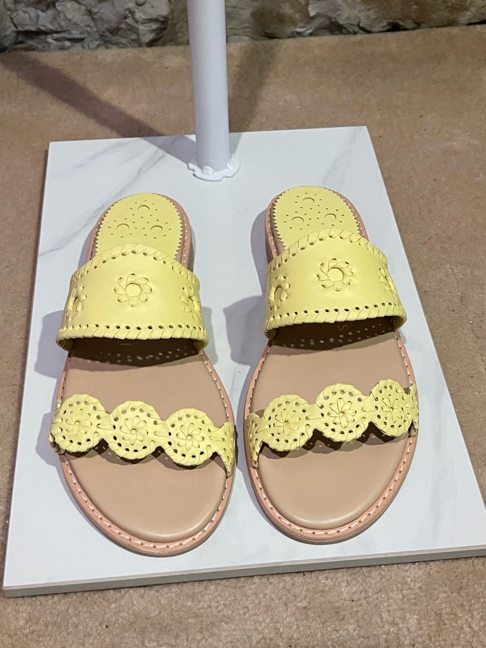 Jack Rogers Yellow Slide Sandals